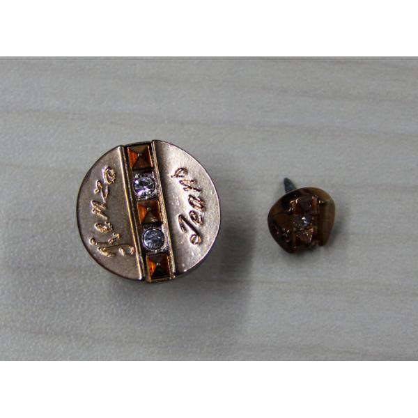 Flat 3D Diamond Custom Clothing Buttons Metal In Gun Metal / Silver