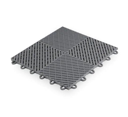 Light Gray PP Interlocking Floor Tile 400*400mm For Use In Garages Workshop