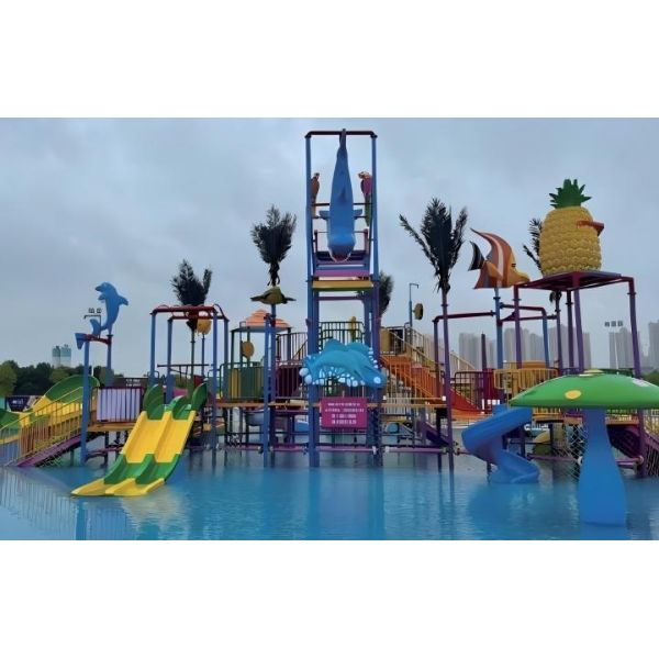 Large Aqua Village Water Park Interactive Water Fortress Themed For Outdoor