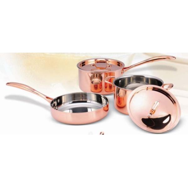 Copper cookware set milk pot,sauce pot,5Pcs Tri-ply material SHXYY-01-1