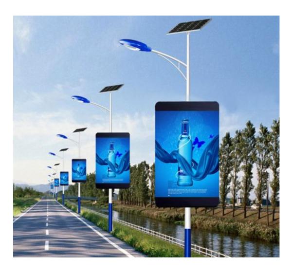 Display customized size LED display lamp post single panel and double panel advertising equipent digital signage