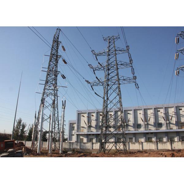 High Tensile Strength Transmission Steel Tower 10 - 500KV Power Electrical Pylons