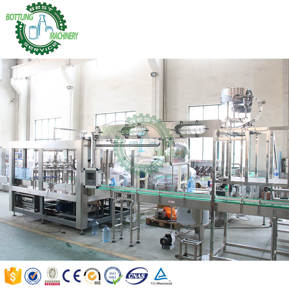 Automatic Rotary Type 3 in 1 3L 4L 5L PET Plastic Bottle Pure Drinking Mineral Spring Fresh Water Manufacturing Machine Plant