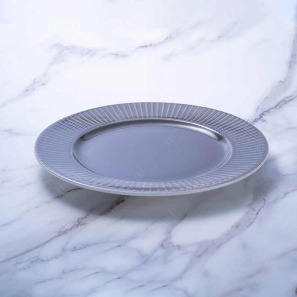 Porcelain Round Embossed Flat Dinner Plates 10.25'' 11'' 12''