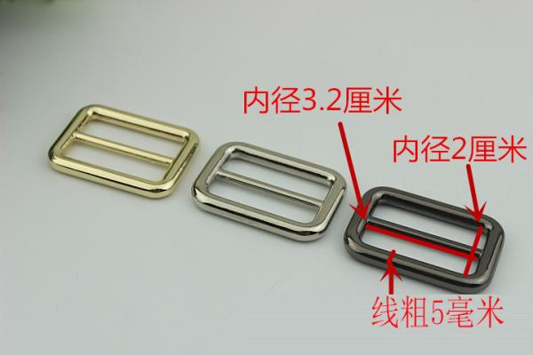 Fashion custom light gold 32 mm metal tri-glide adjustable slide buckles for bags