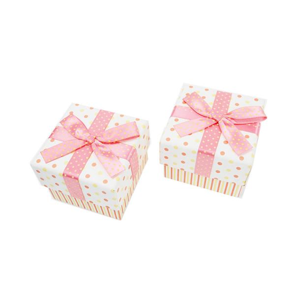 Revestimiento de caja de joyería caja de papel de almacenamiento caja de anillo portabebés paquete decoración Bowknot
