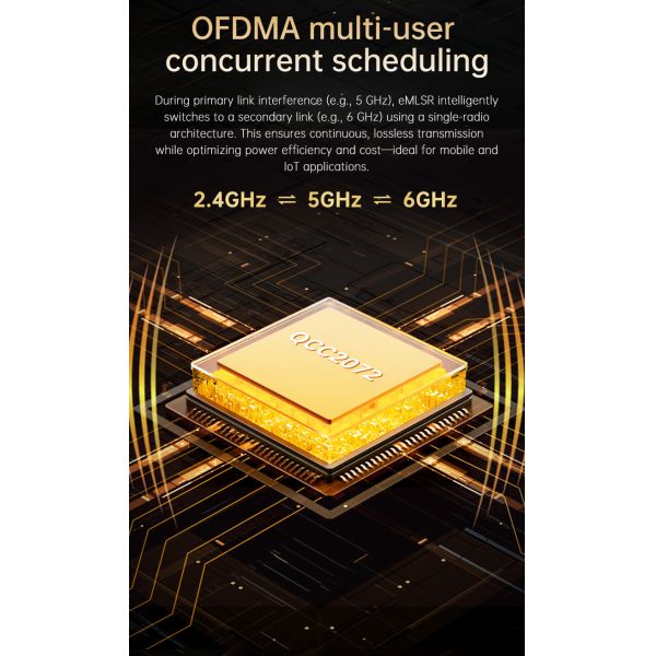 QOGRISYS Qcalcomm Chip QCC2072  Pcie WIFI7 Moudle 5.8Gbps High Speed WIFI Modules