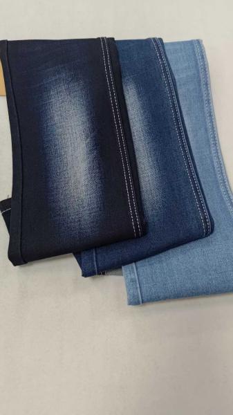 14 oz bleu foncé avec une largeur totale de 153 à 155 cm Tissu denim étirable léger JSD3437-1 pour pantalon de mode pantalon