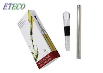 Silver 18/8 Stainless Steel Wine Bottle Cooler , Instant Wine Chiller Gift Set