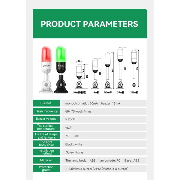 Feu de signalisation d'avertissement de tour personnalisé à une seule couche et à trois couleurs LED