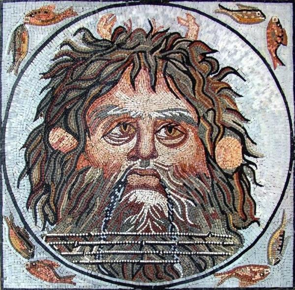 Livingroom Oceans God  Mosaic Art Patterns Mosaic Wall Tiles Marble Material