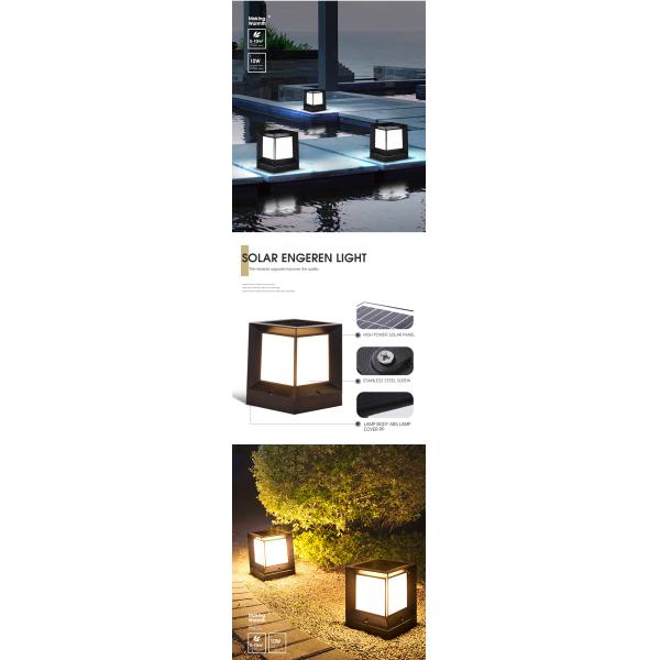 cerca accionada solar Lights Solar Lantern 80LM del negro 3.7V para el patio al aire libre