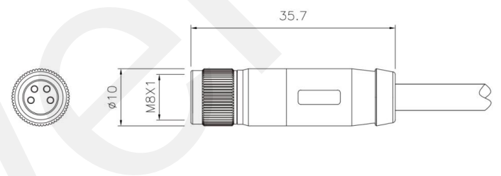 IP67 M8 прямая женская сварная розетка с амортизацией 3-8A 5B 4D