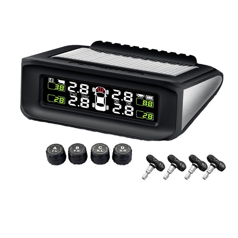 New Condition JYS TPMS S5 Car TPMS Tire Pressure Monitor Built-In External Wireless Solar Sensor Universal Fitment 1 Year