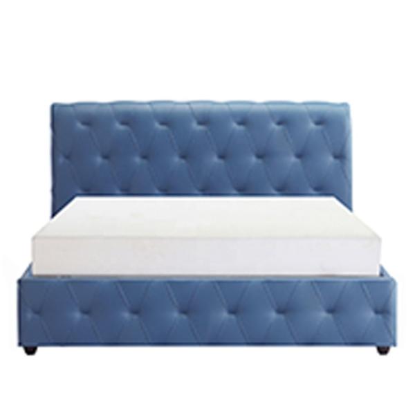 Full Size Ottoman Storage Bed Multi Function Blue White Color