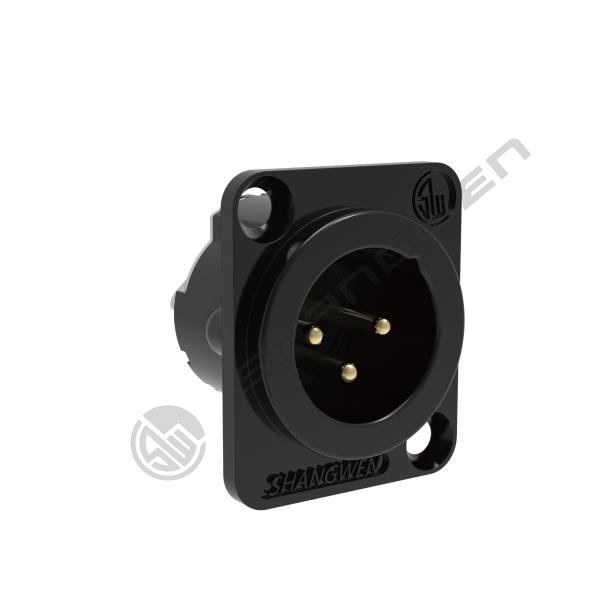 Custom Logo Outdoor Waterproof 3 Pin XLR Male Connector 7.5A Power Audio Video Female Socket with Zinc Alloy Housing