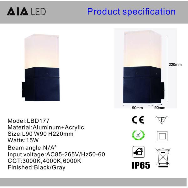 Square Outdoor Wall Light Villa Exterior Wall Courtyard Single Head decoration Light Balcony Modern Wall lamp