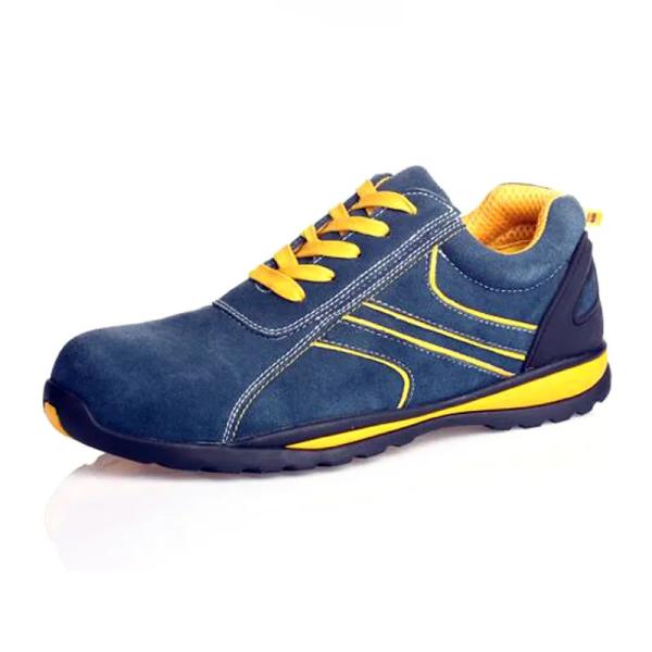 Chaussures à talons en acier jaune en cuir authentique