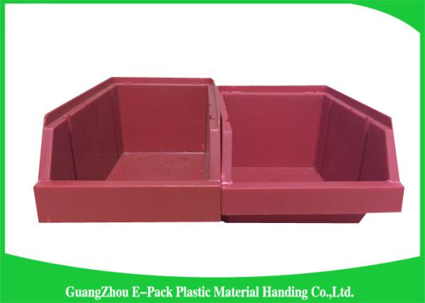 20L Shelving Industrial Plastic Totes , Hardware Storage Containers Space Saving