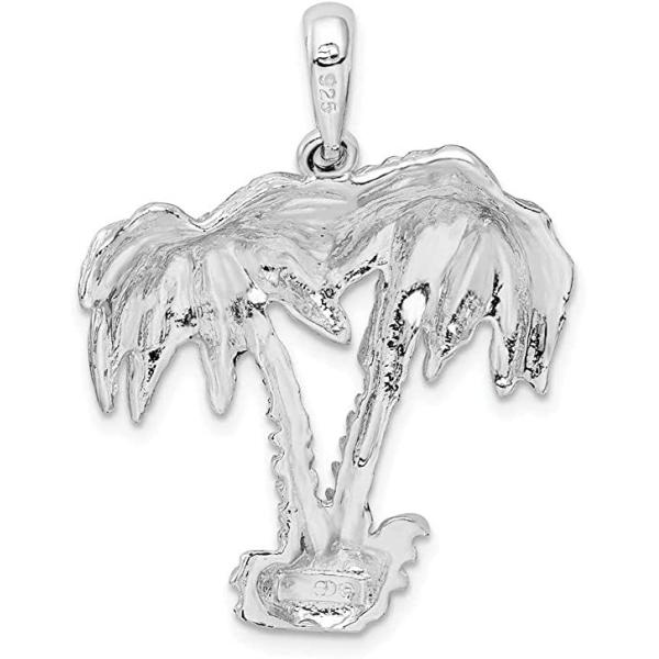 Love Animal Charm Family Birthday With Sterling Silver Polished Palm Tree Pendant