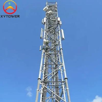 35FT 40FT Galvanized Tube Triangular Lattice Gsm Radio Cell Communication Tower