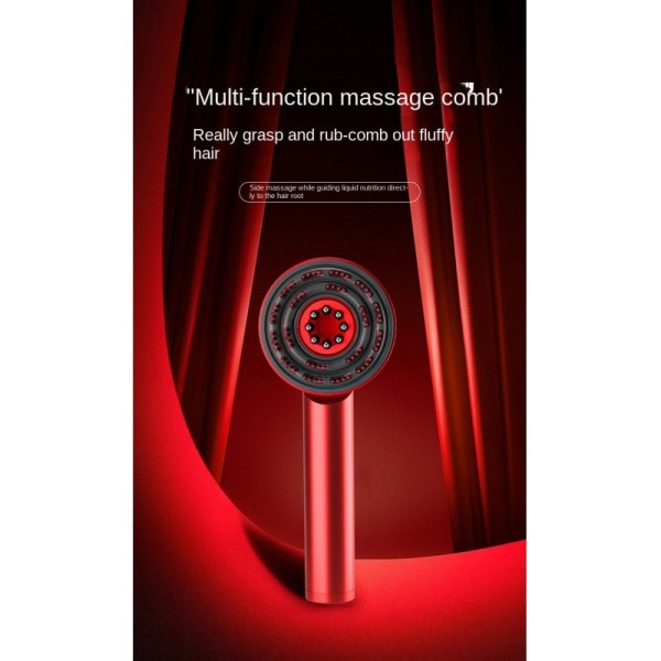 Promote Hair Growth Portable Head Massager Electric Vibration Massage Comb Red Light Micro-current Oil Applicator 1500mA Battery