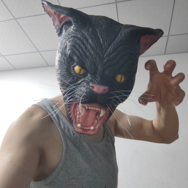 Latex Material Halloween Mask with One Size Fit Most for Horror Fantasy Characters