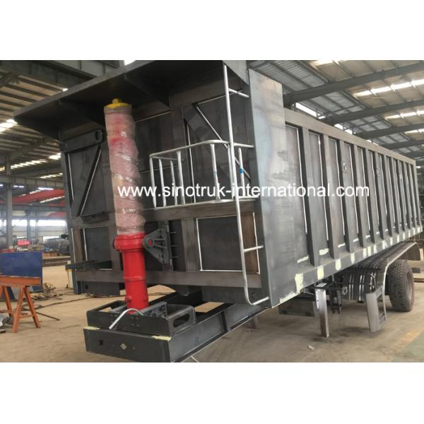 Del color remolque blanco resistente de la cama semi para 60 toneladas de capacidad de cargamento