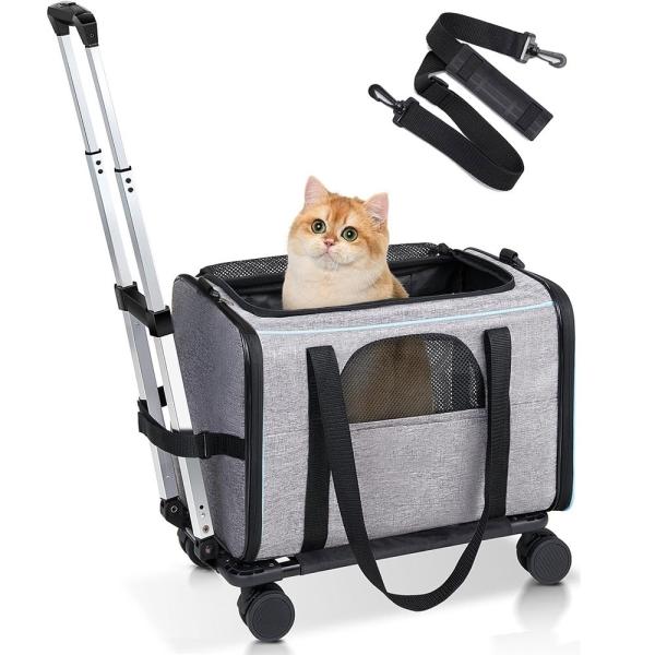 2-in-1 Detachable Rolling Pet Carrier