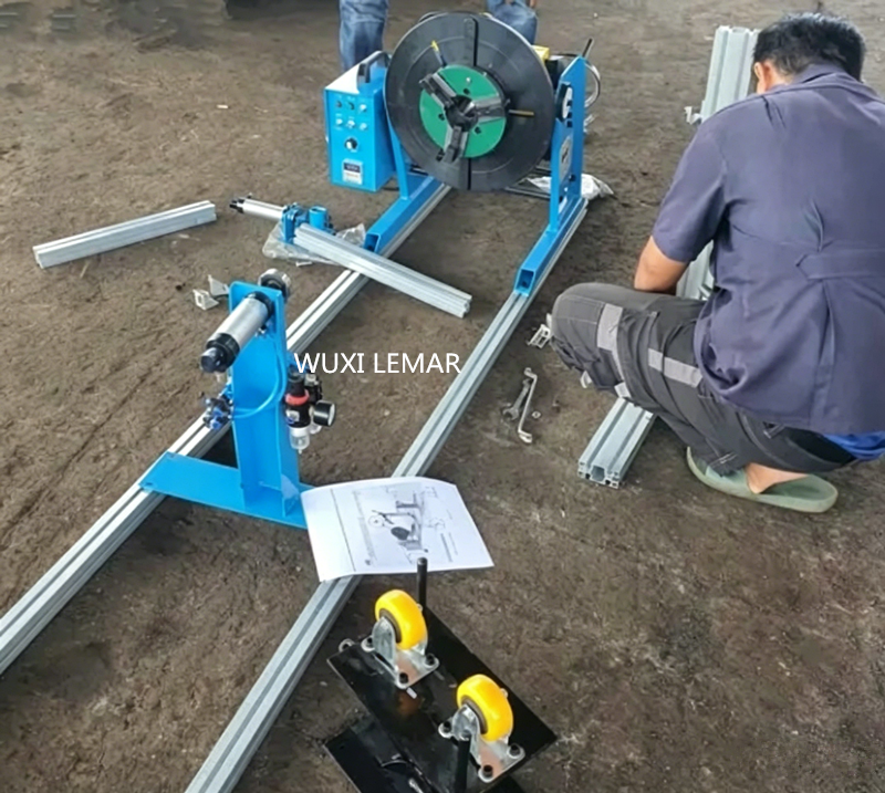 50kg Welding Positioner with 200mm Chuck, 0-90° Tilt Table for Rotary Welding