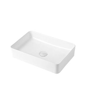Stain Resistant Ceramic Wash Basin White Rectangular Countertop Sink For
