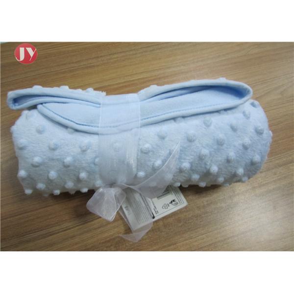 Super Soft Minky Dot Baby Throw Blanket with Double Plush Fleece Lay , Infant Rolled Personalized Swaddle Blanket