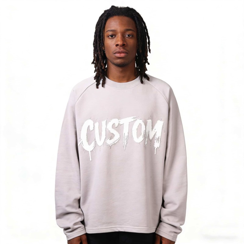 Custom Oversized Screen Print Long Sleeve Tshirt 300GSM Cotton Supplier
