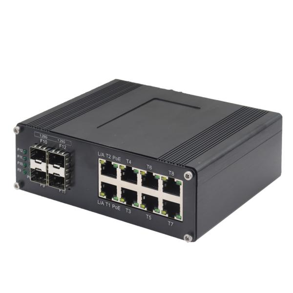 #Industrial L2+ 8 ports 10/100/1000T 802.3at #PoE + 4 ports 1G SFP + 2 ports 10G SFP+ géré #Ethernet #Switch