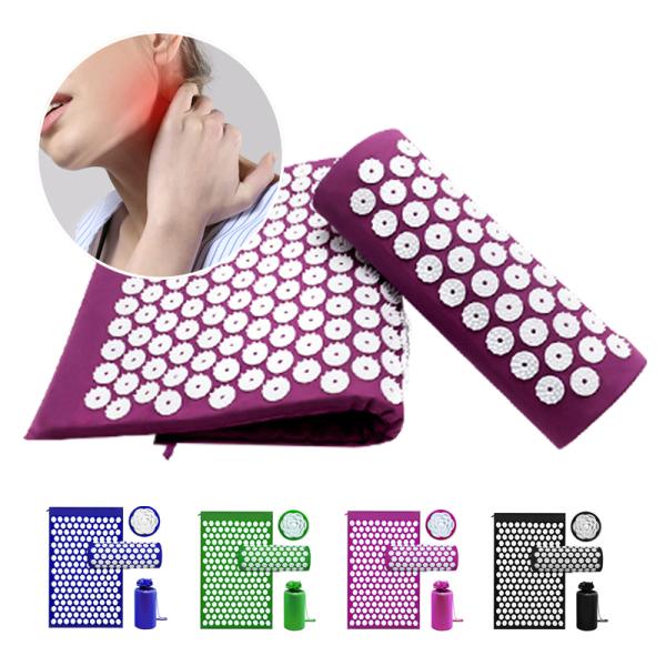 циновка йоги точечного массажа массажа 63.5*38.1*2.5cm высокая Stretchable серая с шипами