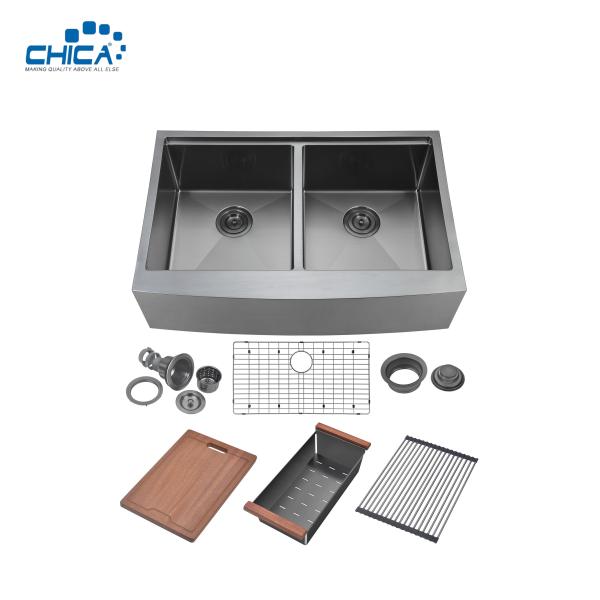 Handmade House Kitchen Sinks Apron Front stainless steel Single Bowl Kitchen Sinks