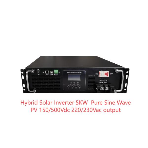 Рак Монтаж Чистый Сине-Вейр Гибридный Солнечный Инвертор 5KW PV 150/500Vdc 220/230Vac Выход Wifi GPRS для BTS