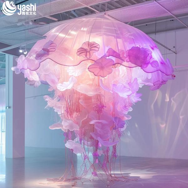 Restaurant Spaces Installation Art Light Soft Muslin Medusa Decoration