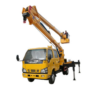 Truck Mounted 16m Aerial Work Platforms woith Water tanker High Performance Whtsp:+8615271357675