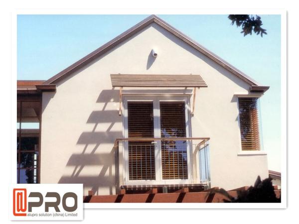 Portas articuladas de alumínio residenciais feitas sob encomenda, porta de vidro à prova de balas da segurança do único caixilho