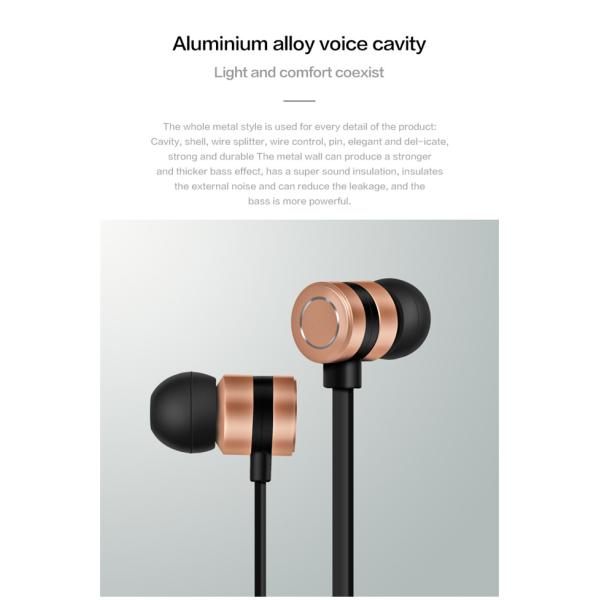 TPE Cable Metal Wired Earphones 120CM Dynamic Drivers 2x Clearer Call