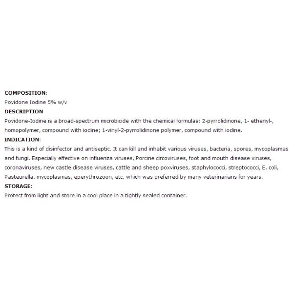 Disinfectant Povidone Iodine 5% Item NO.:D003