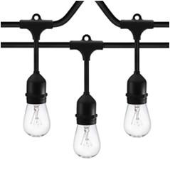 24 Feet Outdoor String Lights Weatherproof Commercial Grade Outdoor Lights with 12 Hanging Sockets 18 Edison Bulbs Inclu