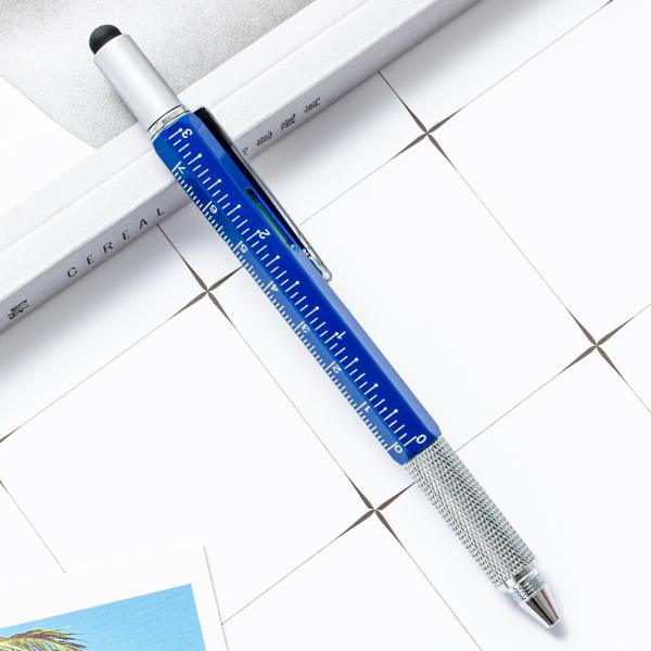 Multifunctional Metal Creative Ballpoint Pen Ruler Screwdriver Touch Screen Gradienter
