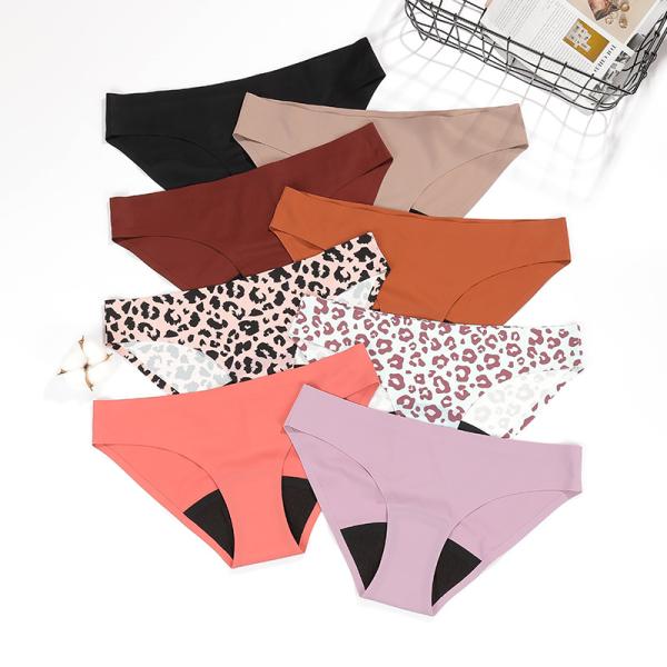 S-XL Leakproof Period Panties Underwear Seamless Leopard Knitted Ice Silk