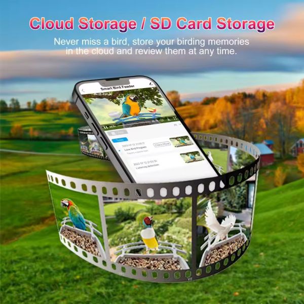 4MP Bird Feeder Camera With Solar Panel Smart AI Recognition Bird Feeder