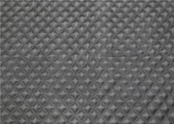 Black Quilted Bonded Leather Fabric 1.0 Mm Thickness For Garment
