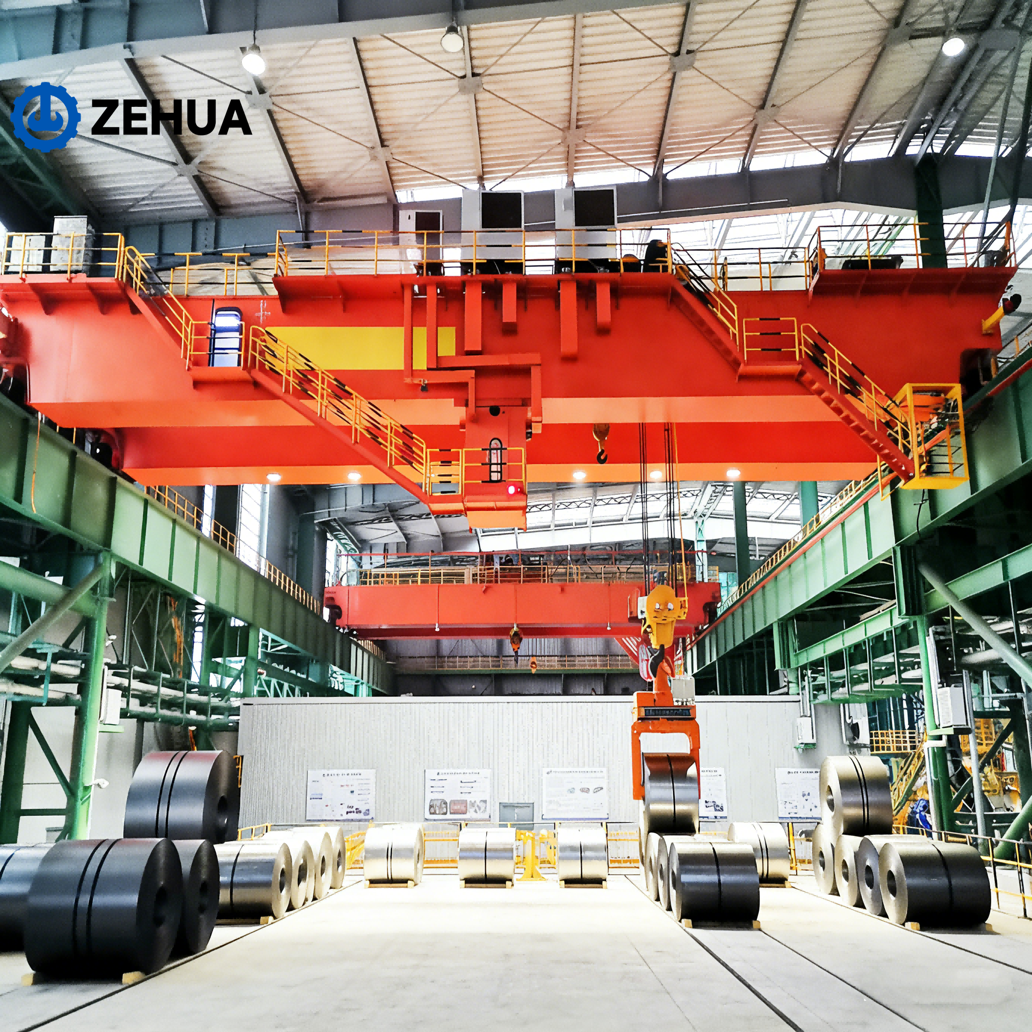 Zehua Intelligent Steel Double Girder Bridge Crane 30m Span 25m Lifting Height Henan-Made for Metallurgical Industry