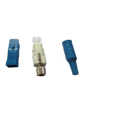 0.9mm Sc Upc Optic Fiber Connector Telecomunication Class Blue Housing