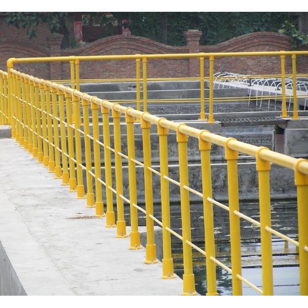 Industrial Design Flooring Mounted 50MM Round FRP Handrail for Sewage Treatment Plant